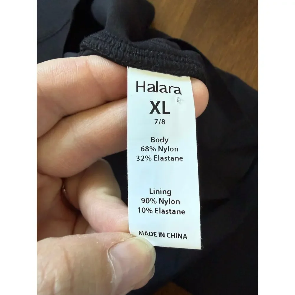 Halara High Rise 7/8 Leggings Black Sz XL Pockets Active Athleisure Workout Yoga